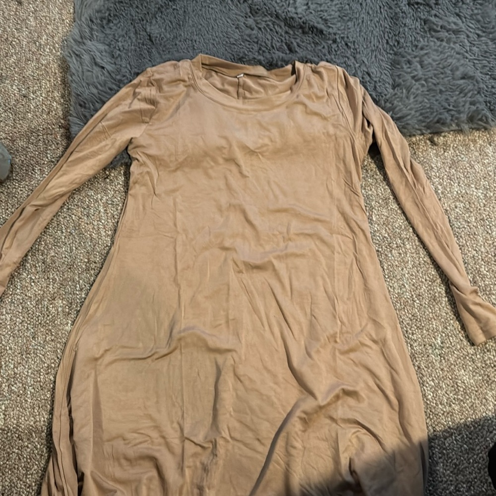 Knee length tan dress
